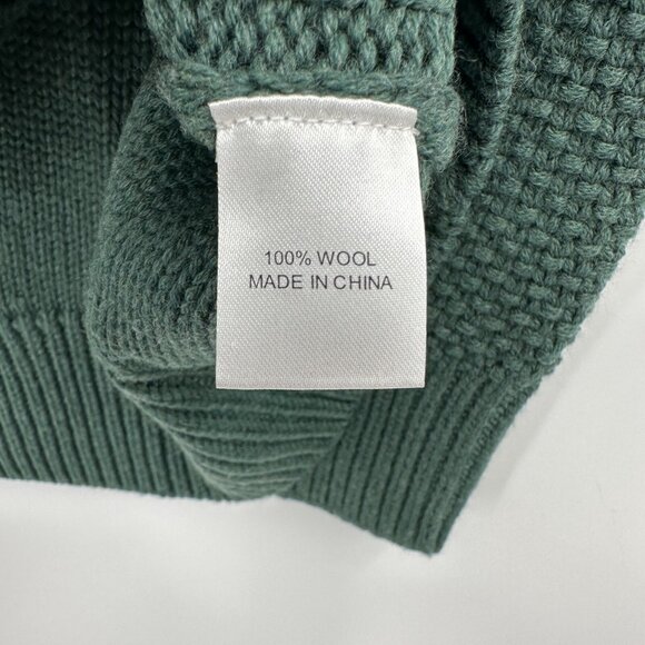 Tuckernuck Aspen Green Mixed Cable Knit Charles Sweater sz S NWT 100% Wool Crew - Picture 4 of 7